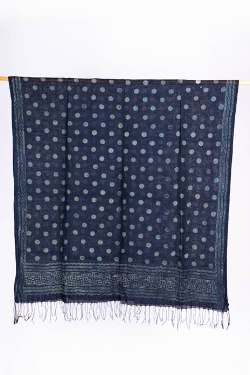 Creative Bee 'KAARI' Natural dye, Hand Block Printed Linen Stole
