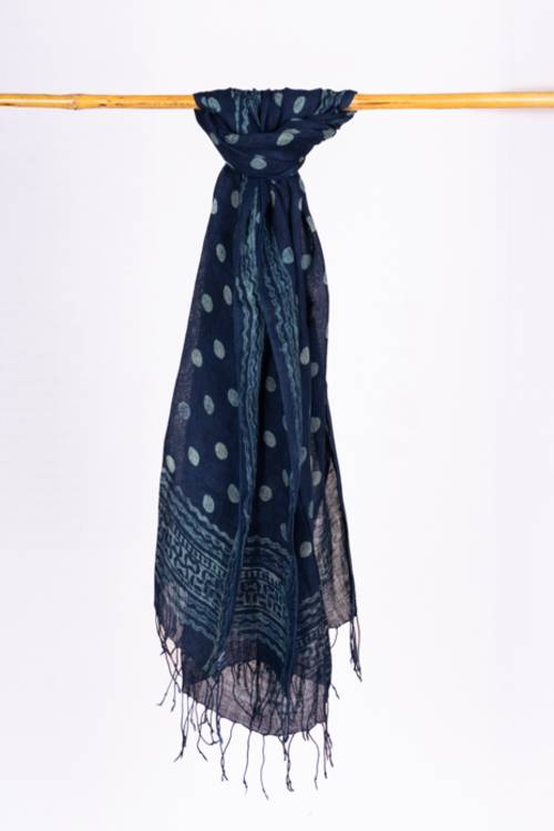 Creative Bee 'KAARI' Natural dye, Hand Block Printed Linen Stole