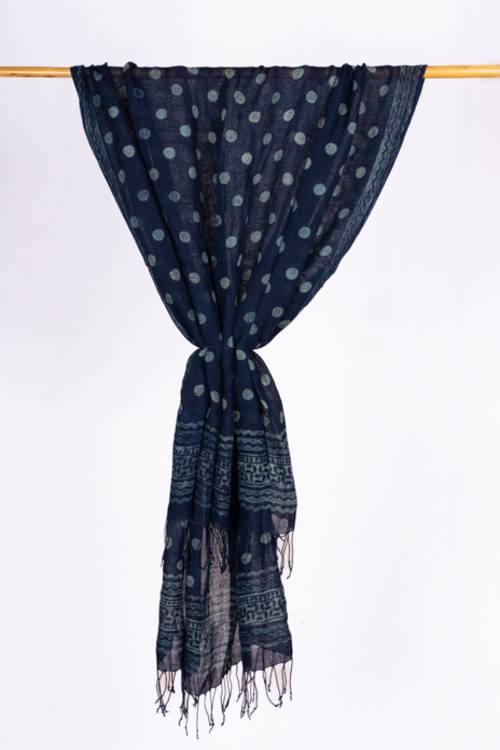 Creative Bee 'KAARI' Natural dye, Hand Block Printed Linen Stole