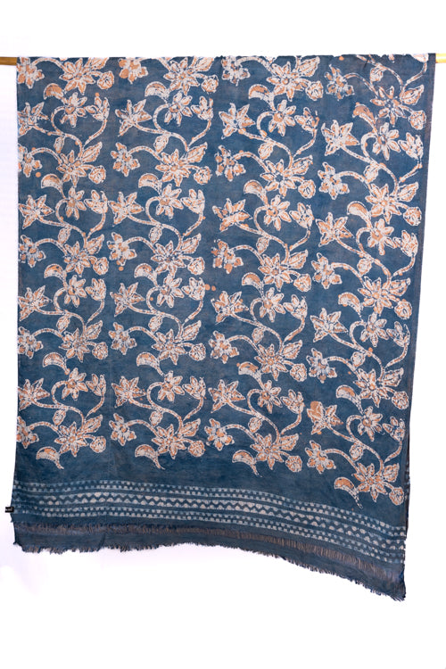 Creative Bee 'KAI' Natural Dye, Hand & Block -Painted Batik Linen Stole