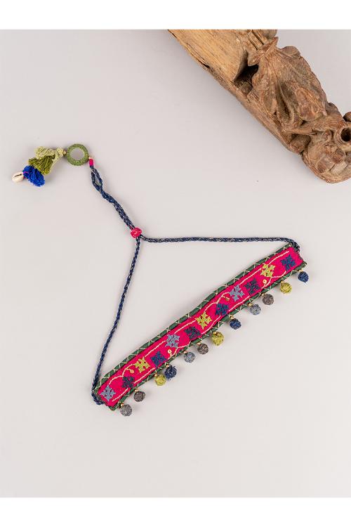 Craftroots Pink Thread Ball Rabari Choker