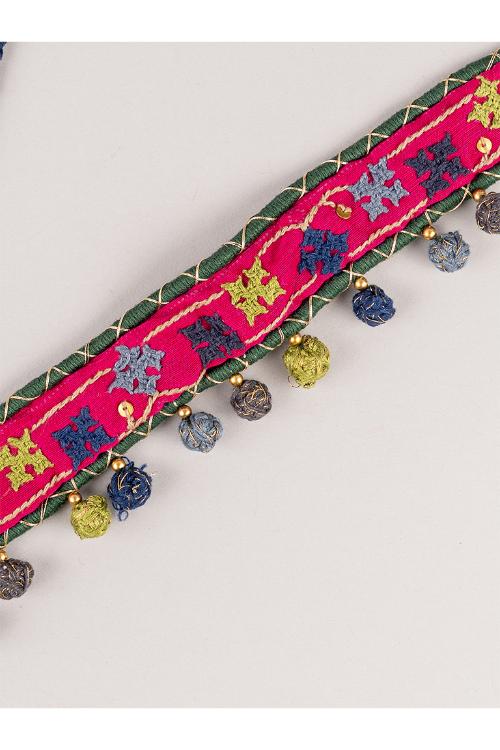 Craftroots Pink Thread Ball Rabari Choker