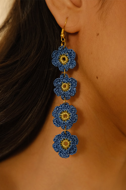 Samoolam Blue Daisies Danglers