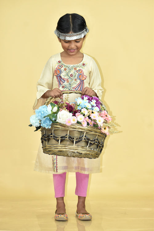 Diorama Designs "Whimsical" Handpainted High Slit Kurti