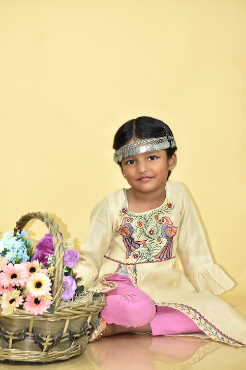 Diorama Designs "Whimsical" Handpainted High Slit Kurti