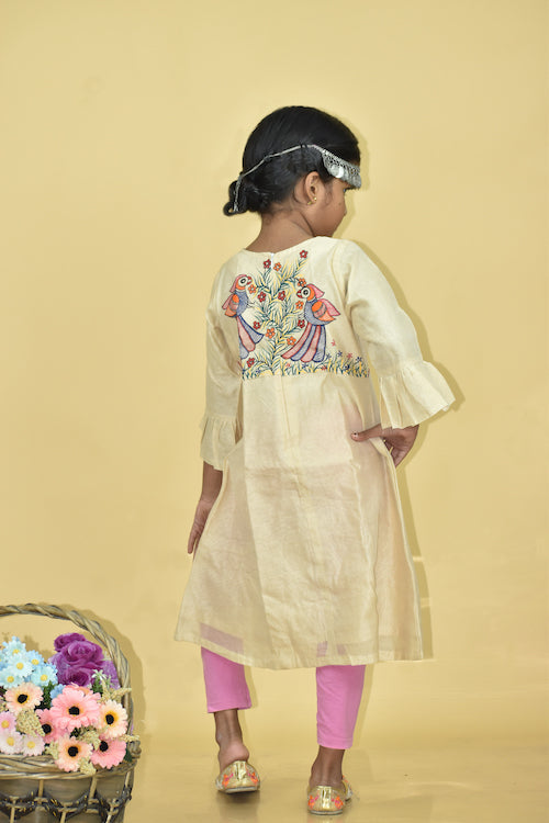 Diorama Designs "Whimsical" Handpainted High Slit Kurti