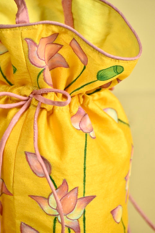 Diorama Designs "Pichwai" Silk Handpainted Potli