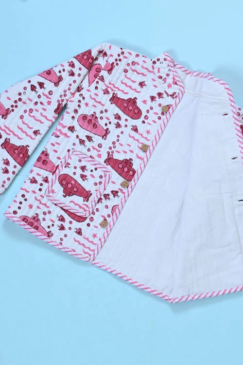 Poddar Exports Pink Submarine Kids Quilted Jacket