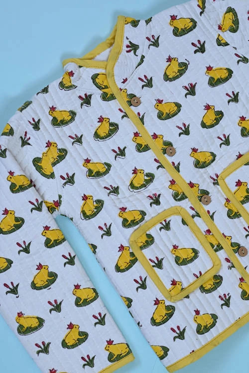 Poddar Exports Yellow Frog Kids Quilted Jacket