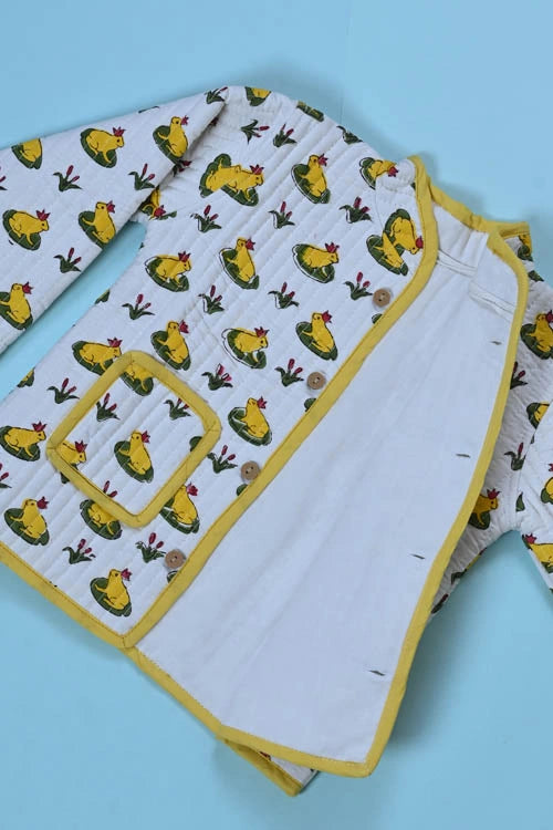 Poddar Exports Yellow Frog Kids Quilted Jacket