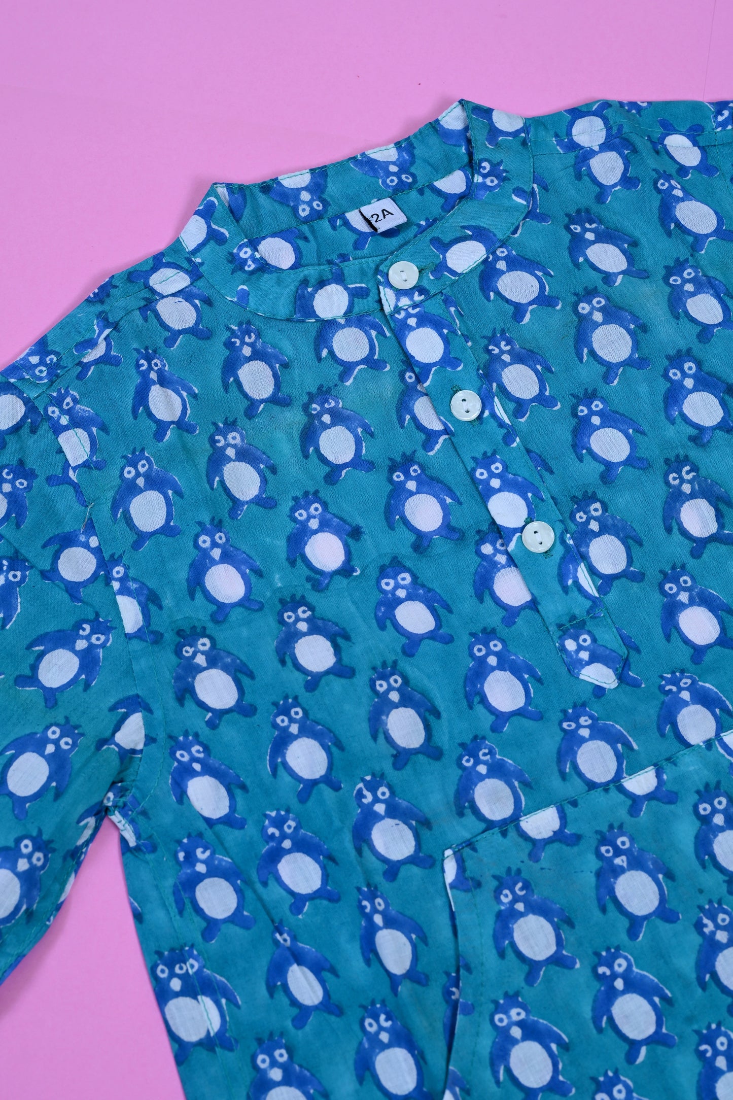 Poddar Exports Penguin Kids Cotton Hoodie Kurta Shirt