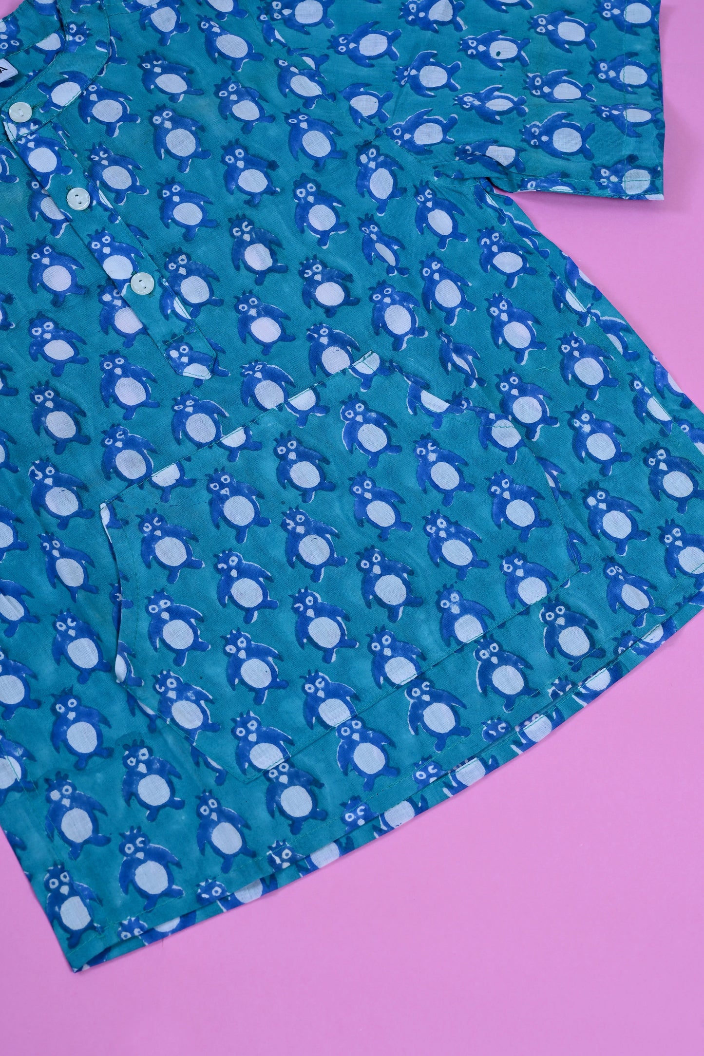 Poddar Exports Penguin Kids Cotton Hoodie Kurta Shirt