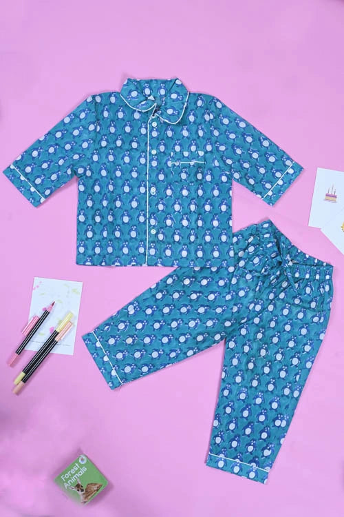 Poddar Exports Penguin Kids Cotton Night Suit Set