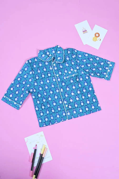 Poddar Exports Penguin Kids Cotton Night Suit Set