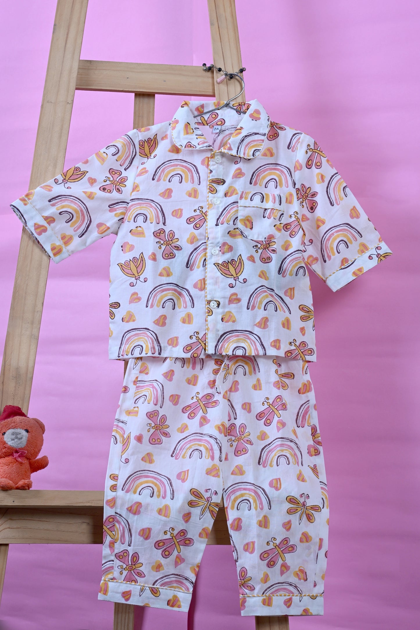 Poddar Exports Rainbow Kids Cotton Night Suit Set