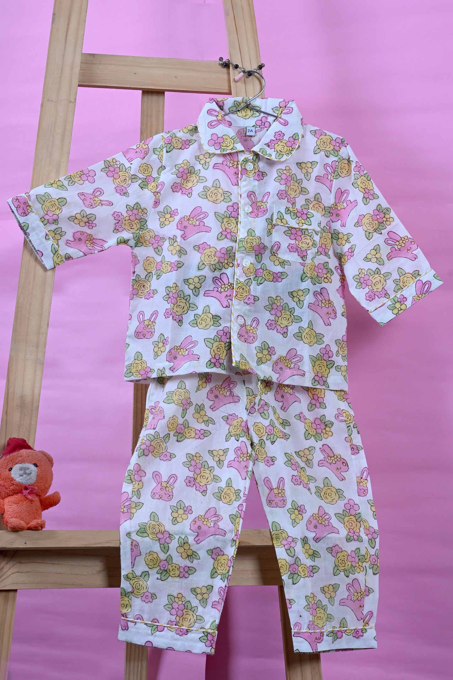 Poddar Exports Rabbit Kids Cotton Night Suit Set
