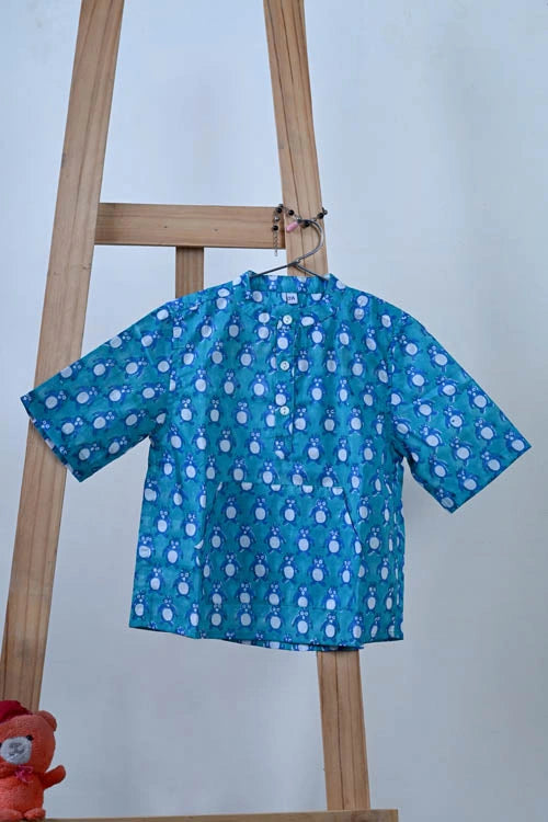 Poddar Exports Penguin Kids Cotton Hoodie Kurta Shirt