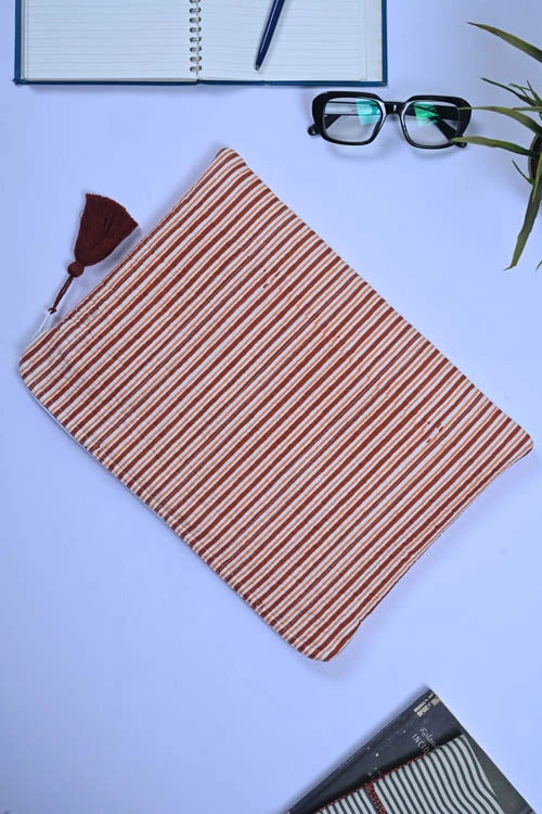 Poddar Exports Brown Stripes Laptop Sleeve