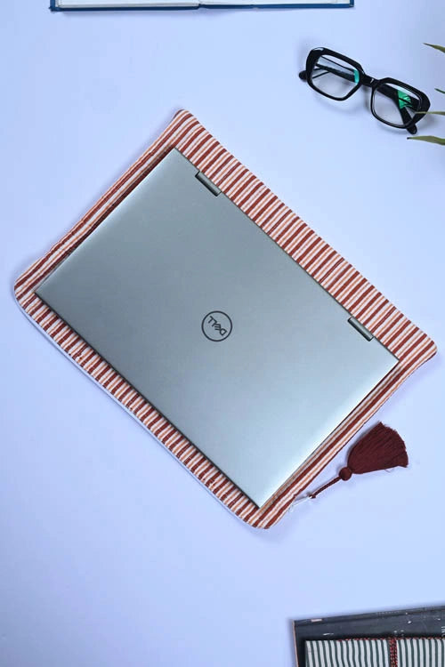 Poddar Exports Brown Stripes Laptop Sleeve