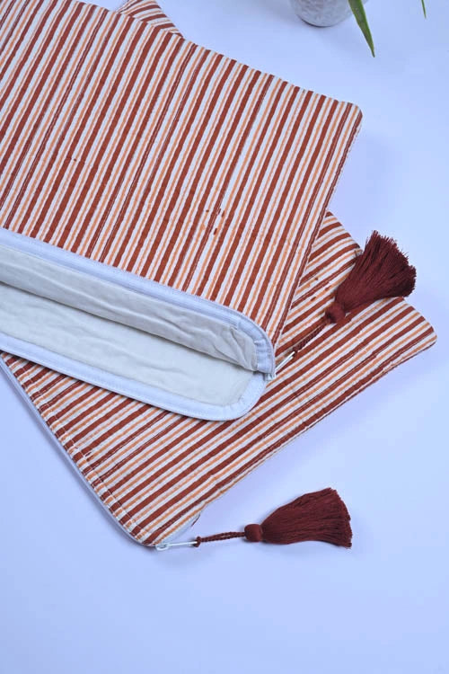 Poddar Exports Brown Stripes Laptop Sleeve