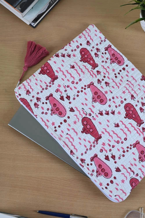 Poddar Exports Pink Submarine Laptop Sleeve