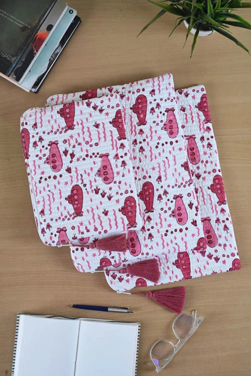 Poddar Exports Pink Submarine Laptop Sleeve