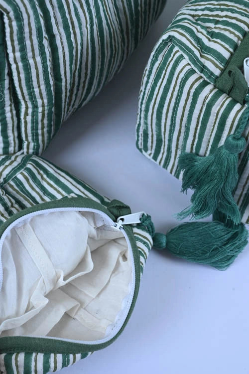 Poddar Exports Green Stripes Multi Purpose Pouch