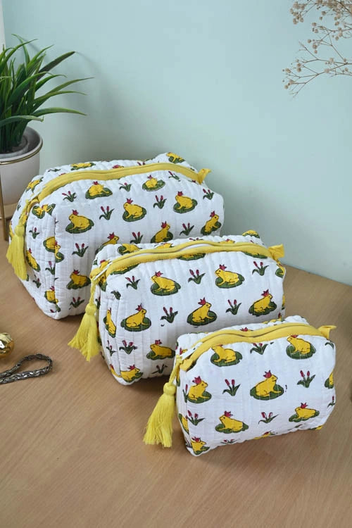 Poddar Exports Yellow Frog Multi Purpose Pouch