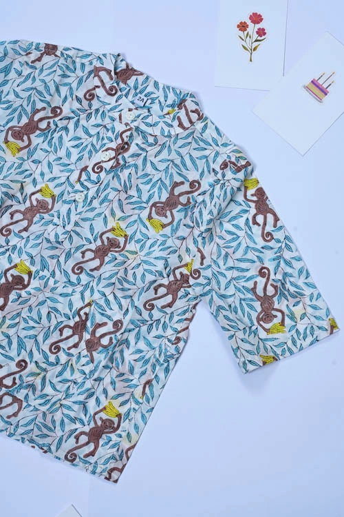 Poddar Exports Monkey Kids Cotton Hoodie Kurta Shirt