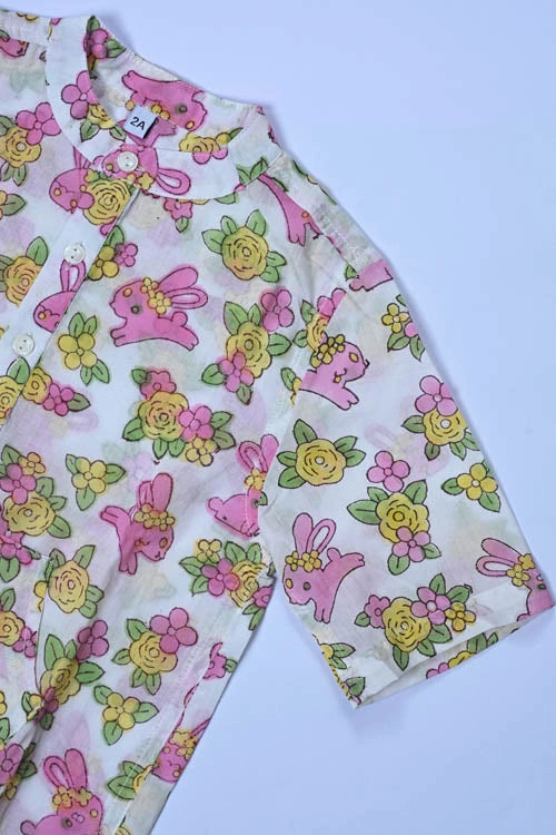 Poddar Exports Rabbit Kids Cotton Hoodie Kurta Shirt