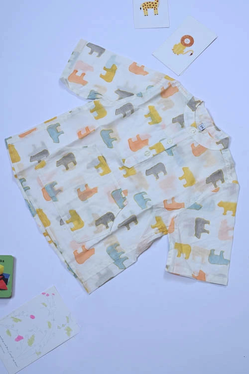 Poddar Exports Panda Kids Cotton Hoodie Kurta Shirt