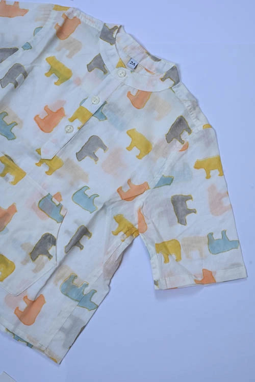 Poddar Exports Panda Kids Cotton Hoodie Kurta Shirt