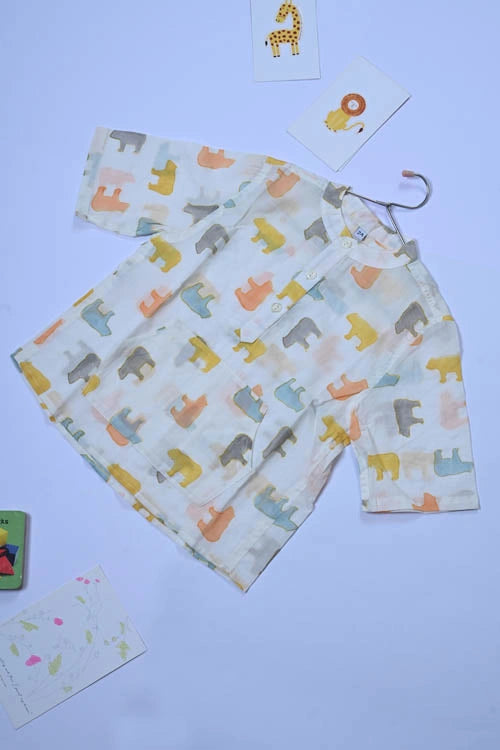 Poddar Exports Panda Kids Cotton Hoodie Kurta Shirt