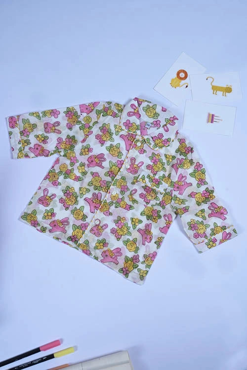 Poddar Exports Rabbit Kids Cotton Night Suit Set