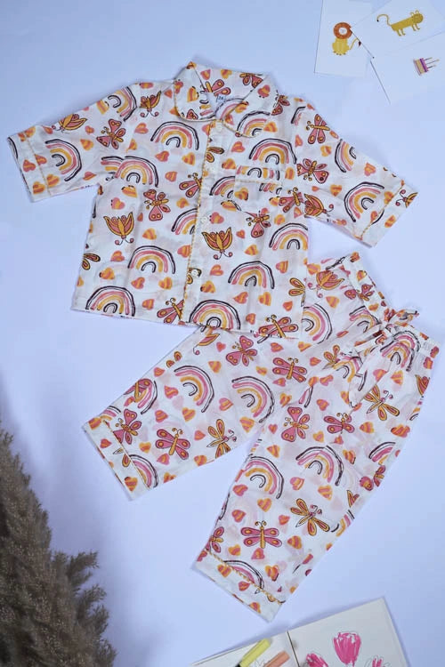 Poddar Exports Rainbow Kids Cotton Night Suit Set