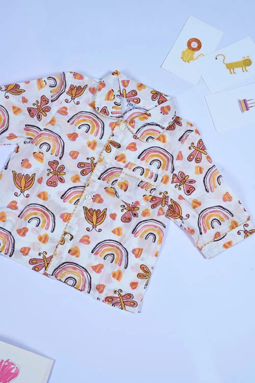 Poddar Exports Rainbow Kids Cotton Night Suit Set