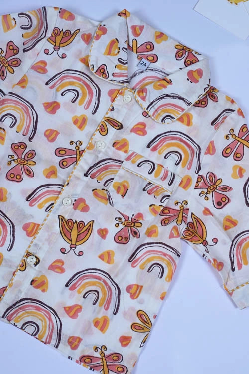 Poddar Exports Rainbow Kids Cotton Night Suit Set