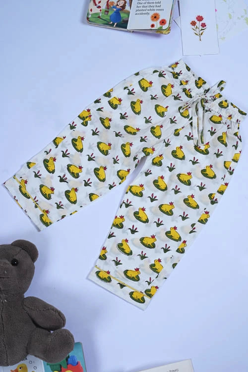 Poddar Exports Yellow Frog Kids Cotton Night Suit Set