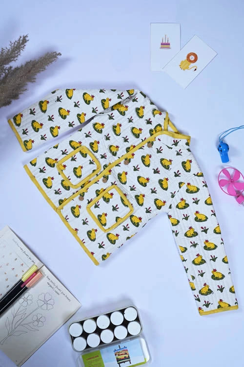 Poddar Exports Yellow Frog Kids Quilted Jacket