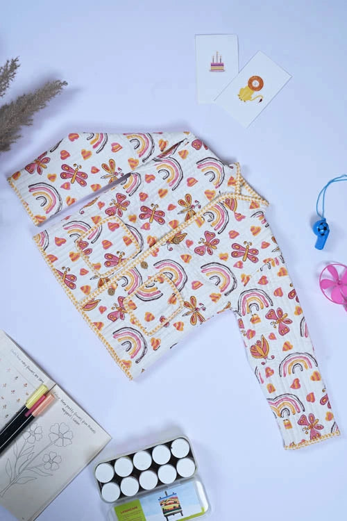 Poddar Exports Rainbow Kids Quilted Jacket