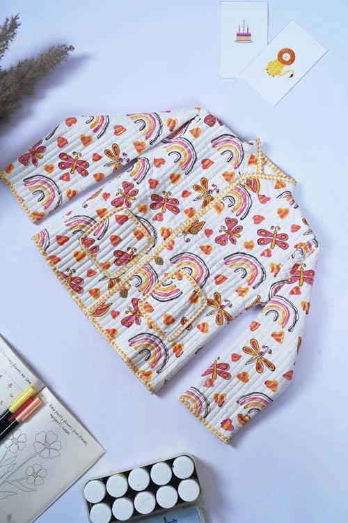 Poddar Exports Rainbow Kids Quilted Jacket