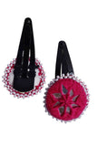 Antarang Handcrafted Black Tic Tac Pins By Divyang & Rural Women- Dark Pink