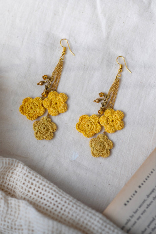 Samoolam Swing Earrings - Yellow Poppies