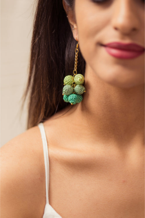 Samoolam Swing Earrings - Green Ombre