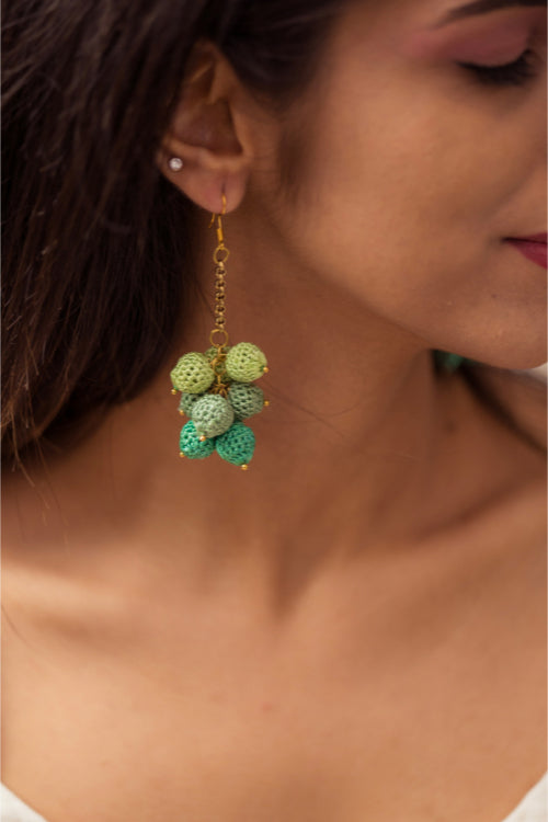 Samoolam Swing Earrings - Green Ombre