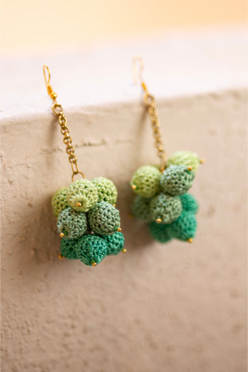 Samoolam Swing Earrings - Green Ombre