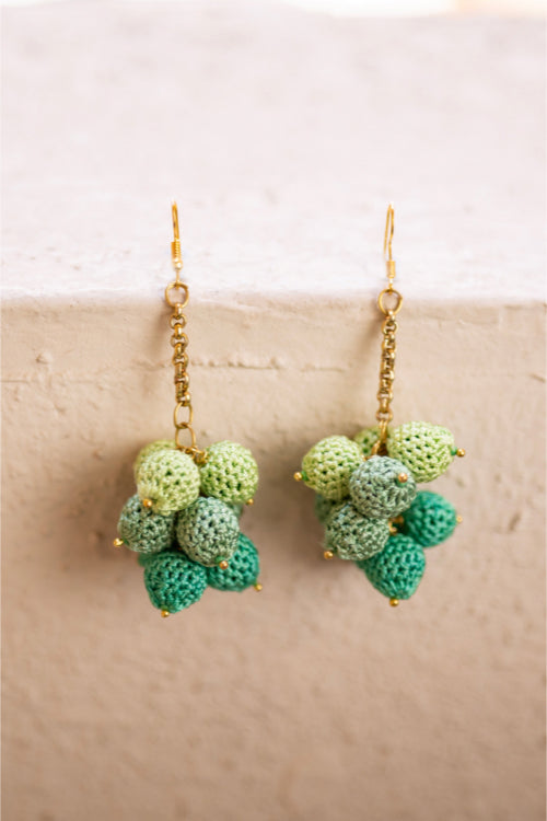 Samoolam Swing Earrings - Green Ombre