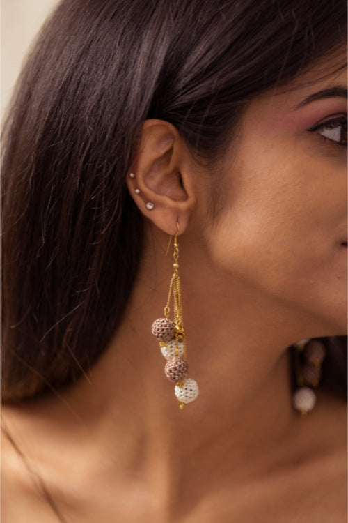 Samoolam " Swing Earrings ~ Brown Blobs"