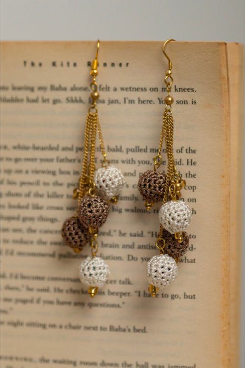 Samoolam " Swing Earrings ~ Brown Blobs"