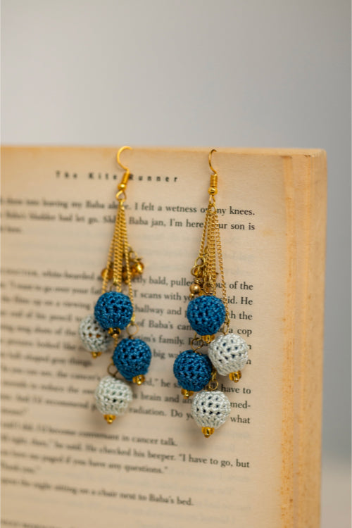 Samoolam Swing Earrings - Blue Blobs